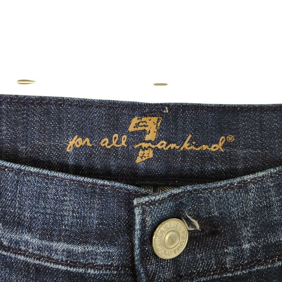 7 FOR ALL MANKIND DOJO Jeans Womens 28 Dark Blue Dojo Crop Jeans Cropped Dojos - Picture 9 of 12
